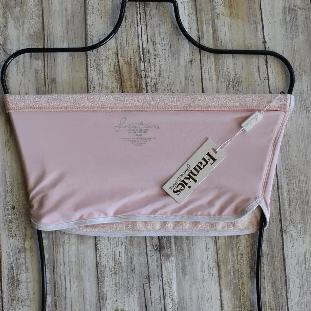 Frankies Bikinis Hannah 70s Tube Bikini Top - Rosewater - XS - NWT